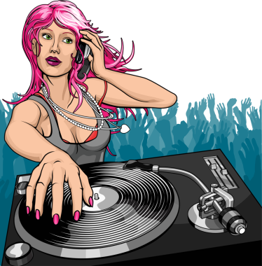 Kadın DJ Arkaplan Tasarımı Elementleri