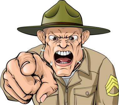 bağırarak karikatür kızgın ordu çavuşu