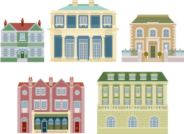 lüks eski moda evleri binalar