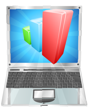 çubuk grafik grafik laptop concept