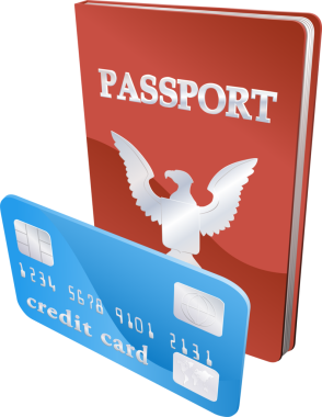 Pasaport ve kredi kartı çizimleri