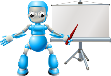 Robot sunumu paten ekranında