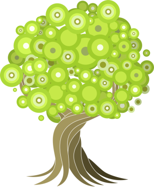 Soyut ağaç çizimi tasarım ögesi