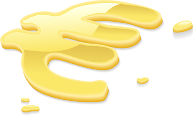 Sıvı altın euro simgesi simgesi