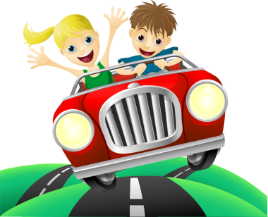 Genç adam ve kadın arabada.