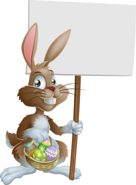 easter bunny tavşan işareti holding