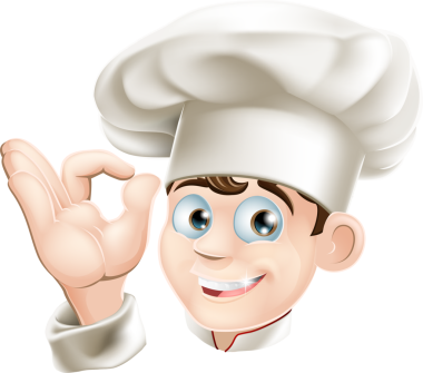 Gülümseyen çizgi film şefi tasarım elementi 