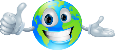 bir başparmak veren küre maskot