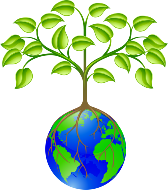 Dünya küresi ağaç tasarım elementi 