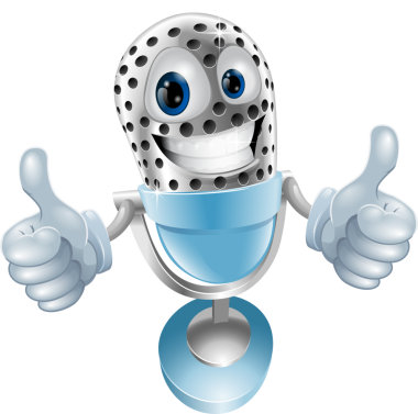 Mikrofon çizgi film karakter tasarım elementi 