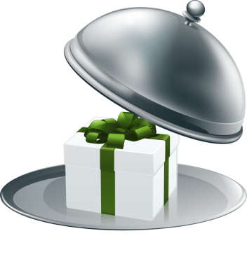 hediye gümüş bir tepside