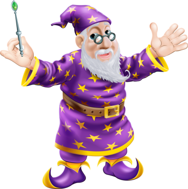 Sihirli değnek tasarım elemanı olan sihirbaz 