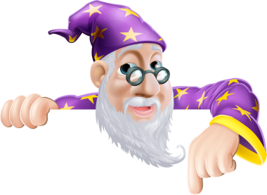 eğlenceli aşağı dönük Sihirbazı