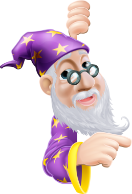 Arkadaş Canlısı Sihirbaz Gösterme tasarım elementi