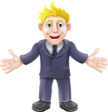 Sarışın iş adamı çizgi film tasarım elementi