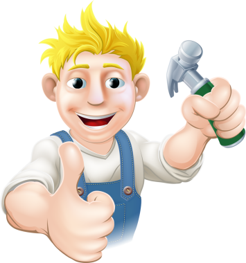 karikatür marangoz veya inşaat adam