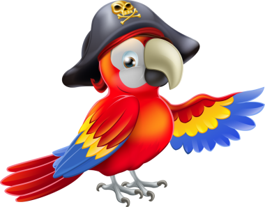 Çizgi film korsan papağan tasarım elementi