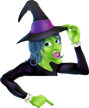 Cadılar Bayramı Cadı Gösterme Tasarım Ögesi