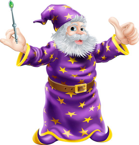 çizgi film sihirbaz değneği ile