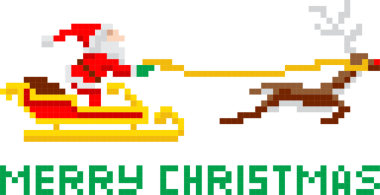 piksel Sanat Noel Noel Baba ve kızak