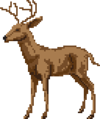 Pixel art geyik illüstrasyon