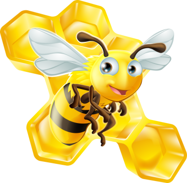 karikatür arı ve bal tarak