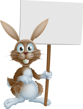 Paskalya tavşanı holding işareti