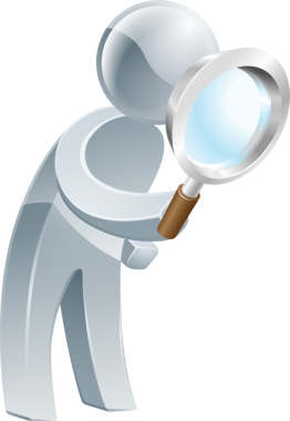 Büyüteç gümüş adam