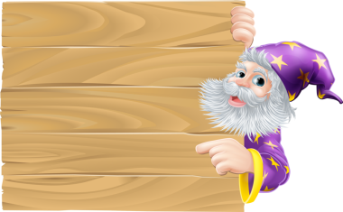 işareti işaret eden çizgi film Sihirbazı