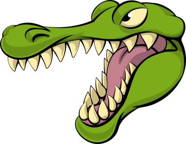 Timsah ya da timsah çizgi film karakteri spor maskot kafa