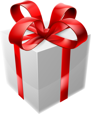 Kırmızı ve beyaz bir şerit ve büyük yay ile mevcut bir çizimi