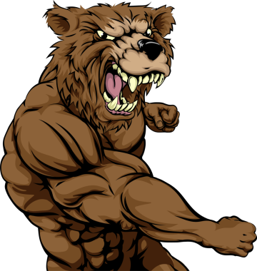 Ayı spor maskot kavga ve yumruk ile Delme arıyorsunuz bir ortalaması