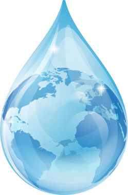 Bir su damlası ile bir kürenin içinde görülmektedir. Su damla dünya küre çevre kavramı