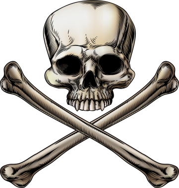 Çapraz kemikler bir çift bir 