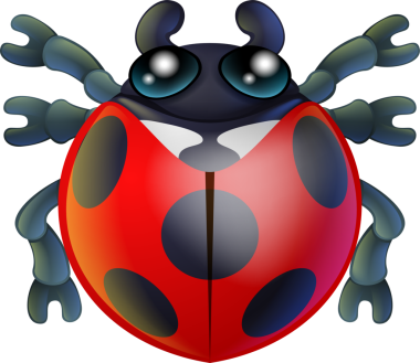 Sevimli çizgi uğur böceği veya uğur böceği böcek böcek karakter