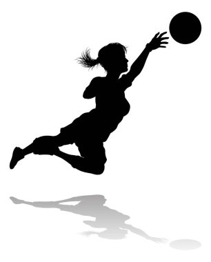 Siluet giymiş bayan bir futbolcu kadın.