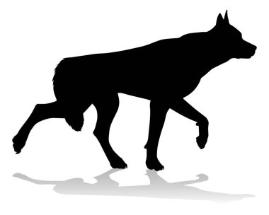 A detailed animal silhouette of a pet dog
