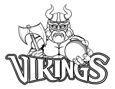Bir Viking savaşçı gladyatör kriket spor maskotu.