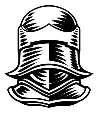 Kaliteli ahşap oymalı şövalye miğferi.