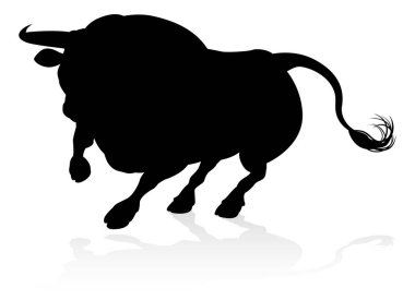 A high quality detailed bull male cow cattle animal silhouette