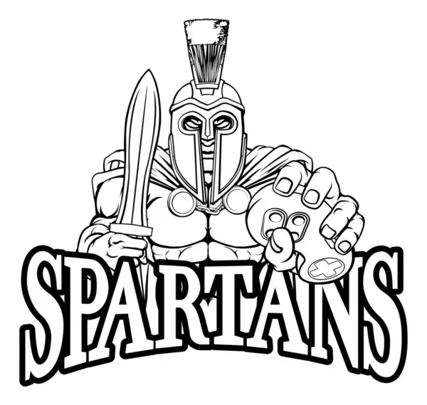 Bir Spartalı, Truvalı ya da gladyatör savaşçı oyun kontrolörlü bir maskot.