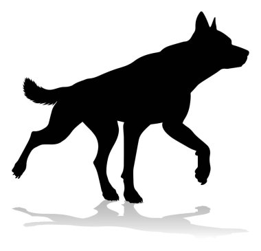 A detailed animal silhouette of a pet dog