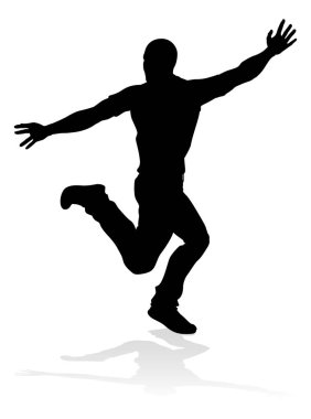 Siluet bir erkek sokak dans hip hop dansçısı