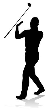 Golf oynayan bir golfçü.