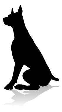 A detailed animal silhouette of a pet dog