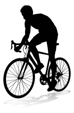 Siluette bisiklet süren bir bisikletçi.