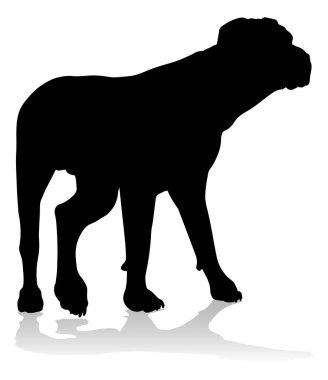 A detailed animal silhouette of a pet dog