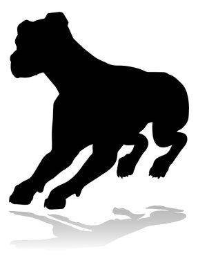 A detailed animal silhouette of a pet dog
