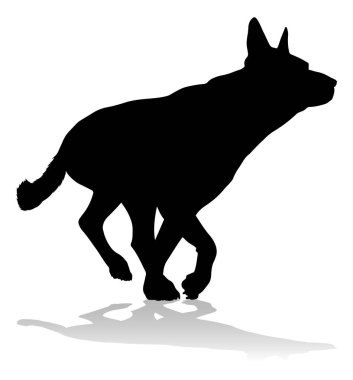 A detailed animal silhouette of a pet dog