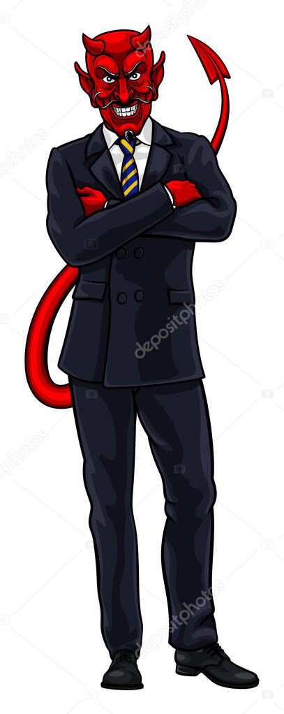 An evil devil or Satan businessman in business suit